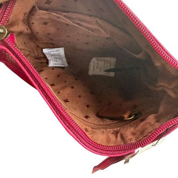 Fossil Womens Crossbody Bag  Hot Pink Leather With Adjustable Strap & Zip Closur - Picture 8 of 8
